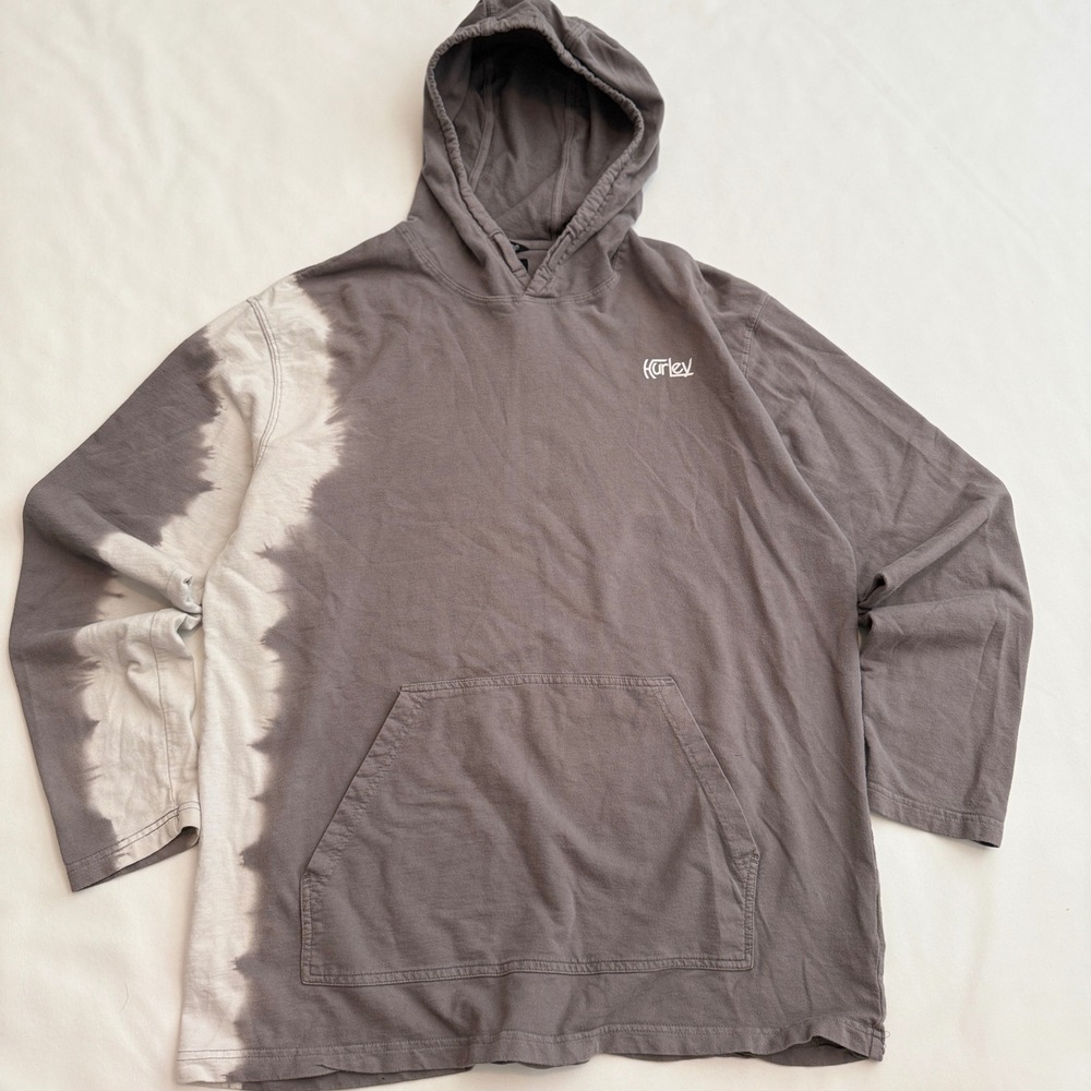 Hurley Hoodie Mens Large Gray Tie Dye Long Sleeve Pullover Jersey CZ6009